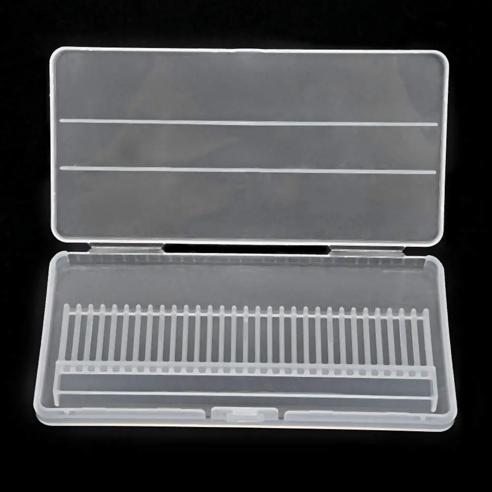YUYTE Nail Drill Bits Case, 30 Holes Storage Box for Manicure, Transparent Plastic Organizer, 14.4cm x 7cm x 1.4cm, Durable & Space Saving - view 9