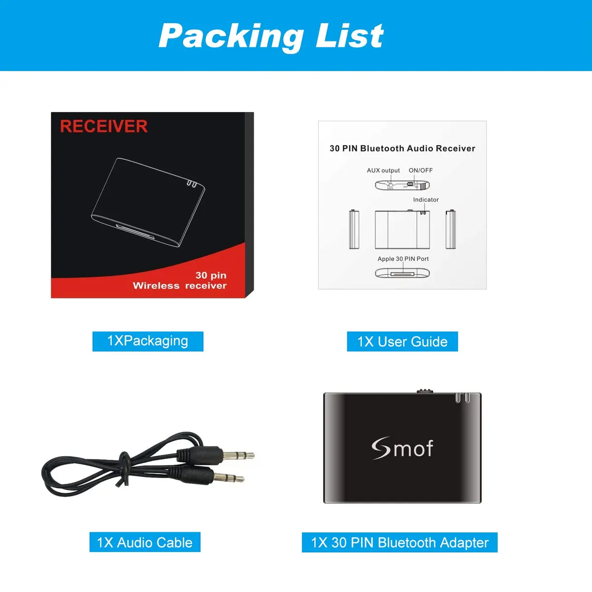 Smof 30 Pin Bluetooth Adapter Receiver | Wireless Audio for Bose SoundDock & More - view 8