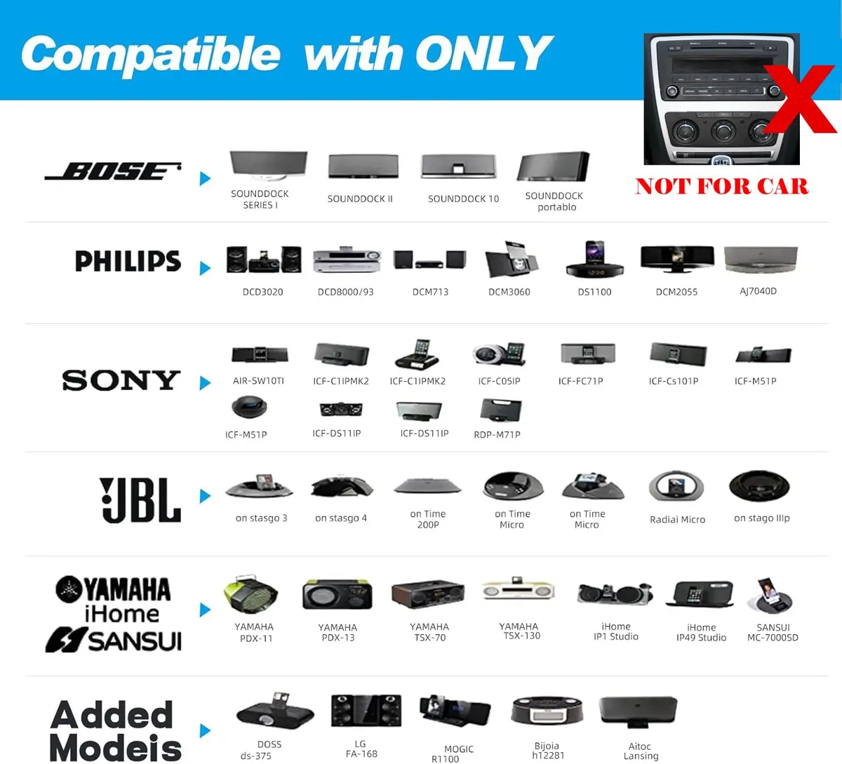 Smof 30 Pin Bluetooth Adapter Receiver | Wireless Audio for Bose SoundDock & More - view 2