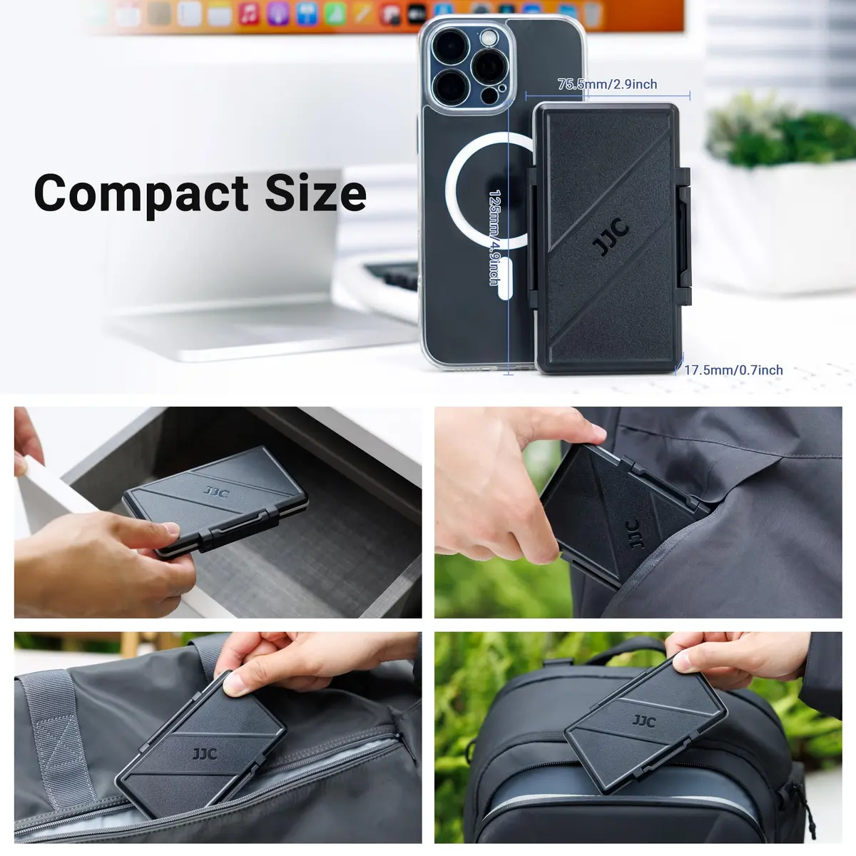 Kiorafoto 4-Slot M.2 NVMe SSD Case 130mm (5.1in) | Water-Resistant & Anti-Shock Protective Wallet Organizer - view 5