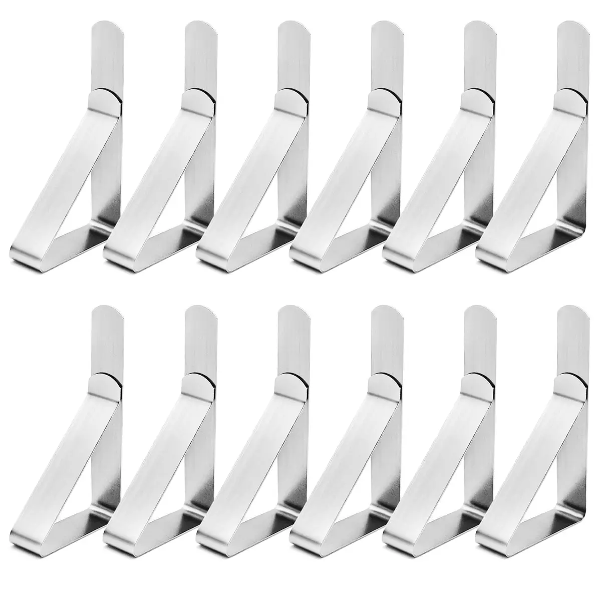 T-Antrix 12 Pack Stainless Steel Tablecloth Clips | Firmly Hold Up to 1.7" Thick Tables - main product image