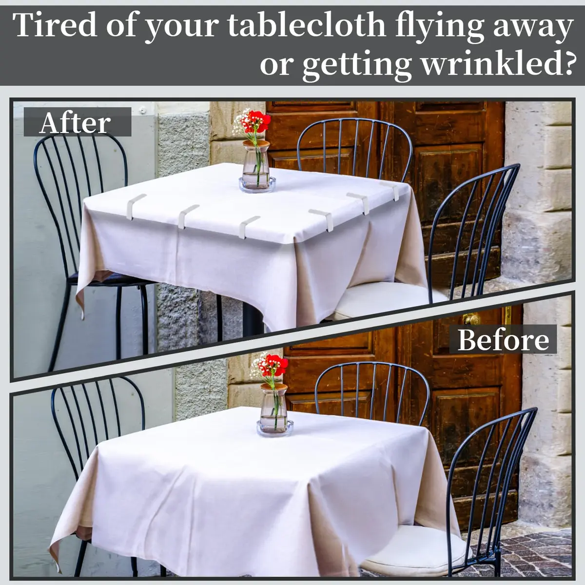 T-Antrix 12 Pack Stainless Steel Tablecloth Clips | Firmly Hold Up to 1.7" Thick Tables - view 5