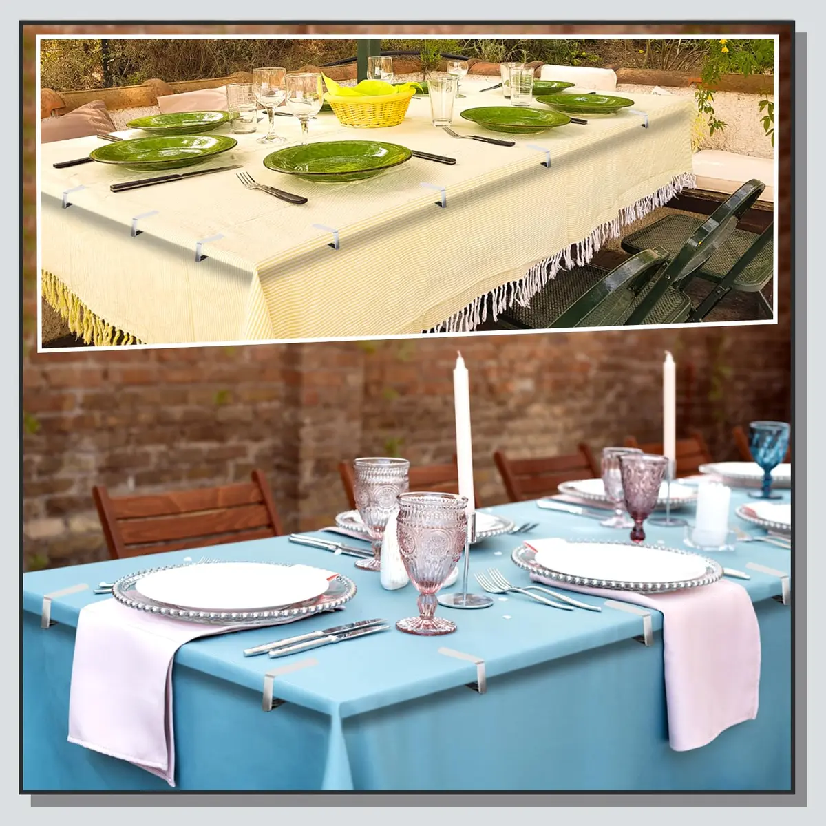T-Antrix 12 Pack Stainless Steel Tablecloth Clips | Firmly Hold Up to 1.7" Thick Tables - view 7