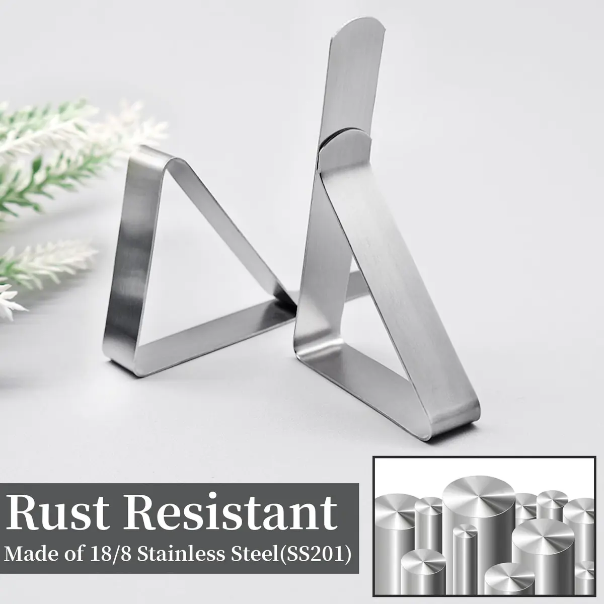 T-Antrix 12 Pack Stainless Steel Tablecloth Clips | Firmly Hold Up to 1.7" Thick Tables - view 4