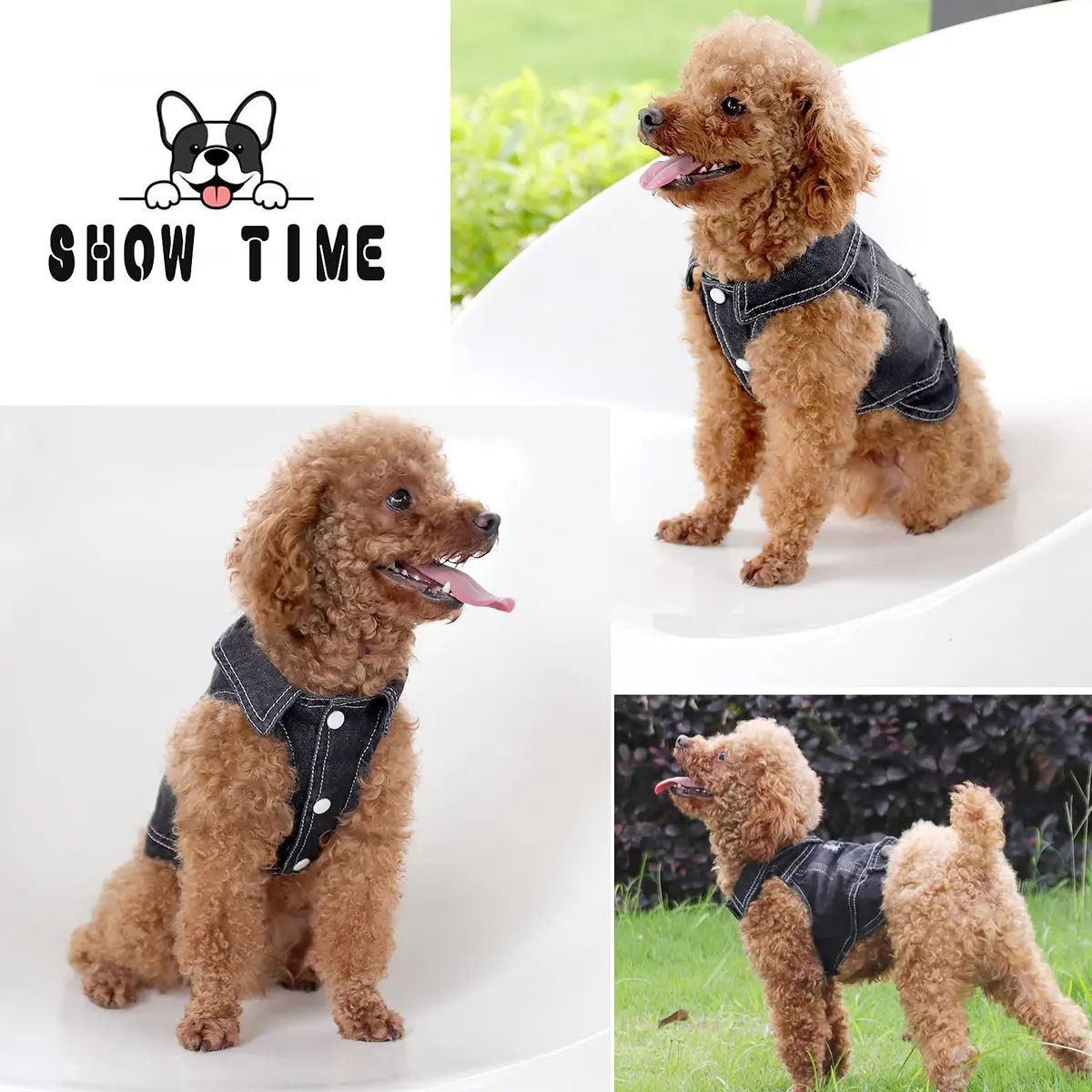 SILD Dog Jeans Jacket Small XS | Retro Denim Pet Coat with Button Closure - view 4