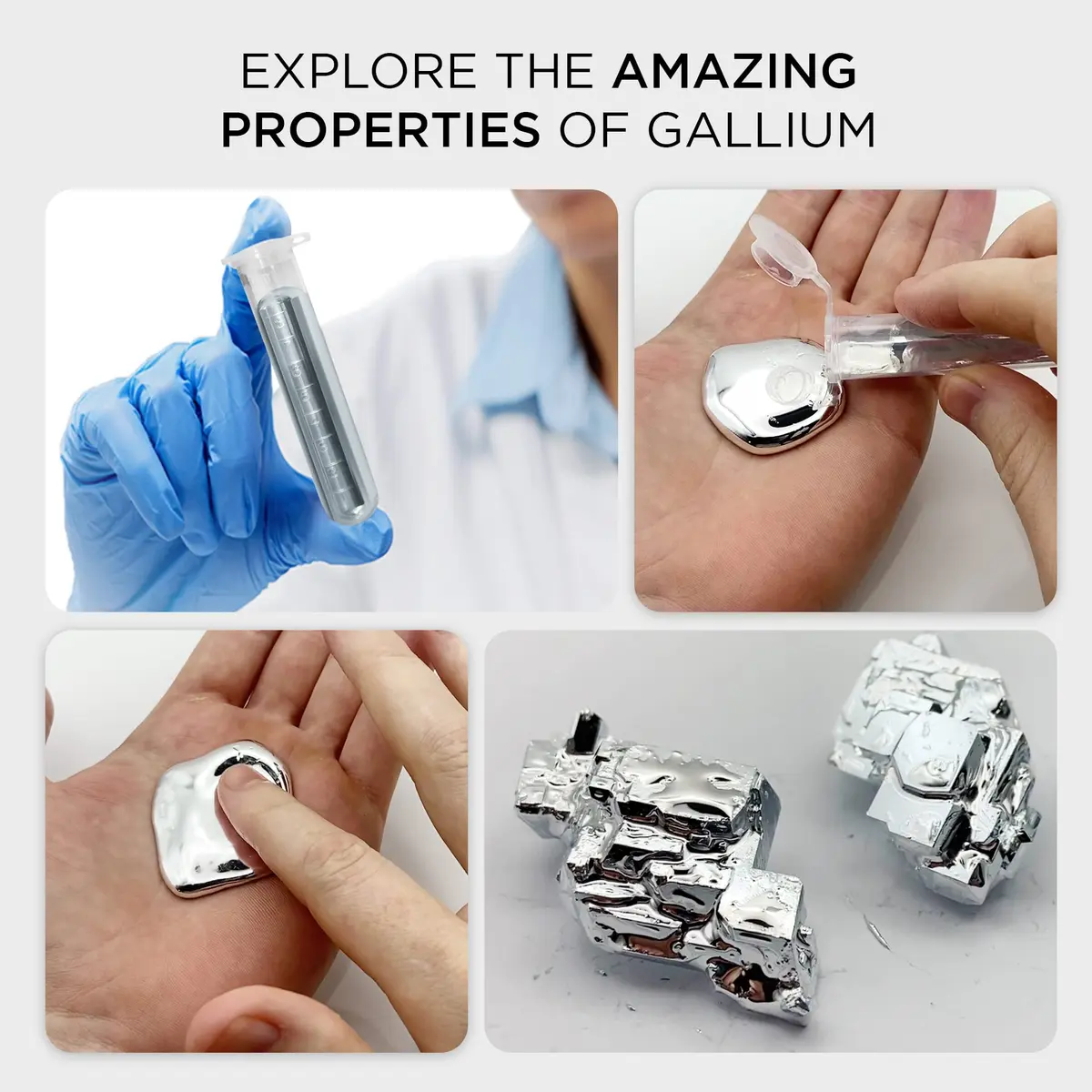 Gallant Metals 99.99% Pure Gallium Metal 50 Grams (1.76 oz) | Melts in Your Hand - view 2
