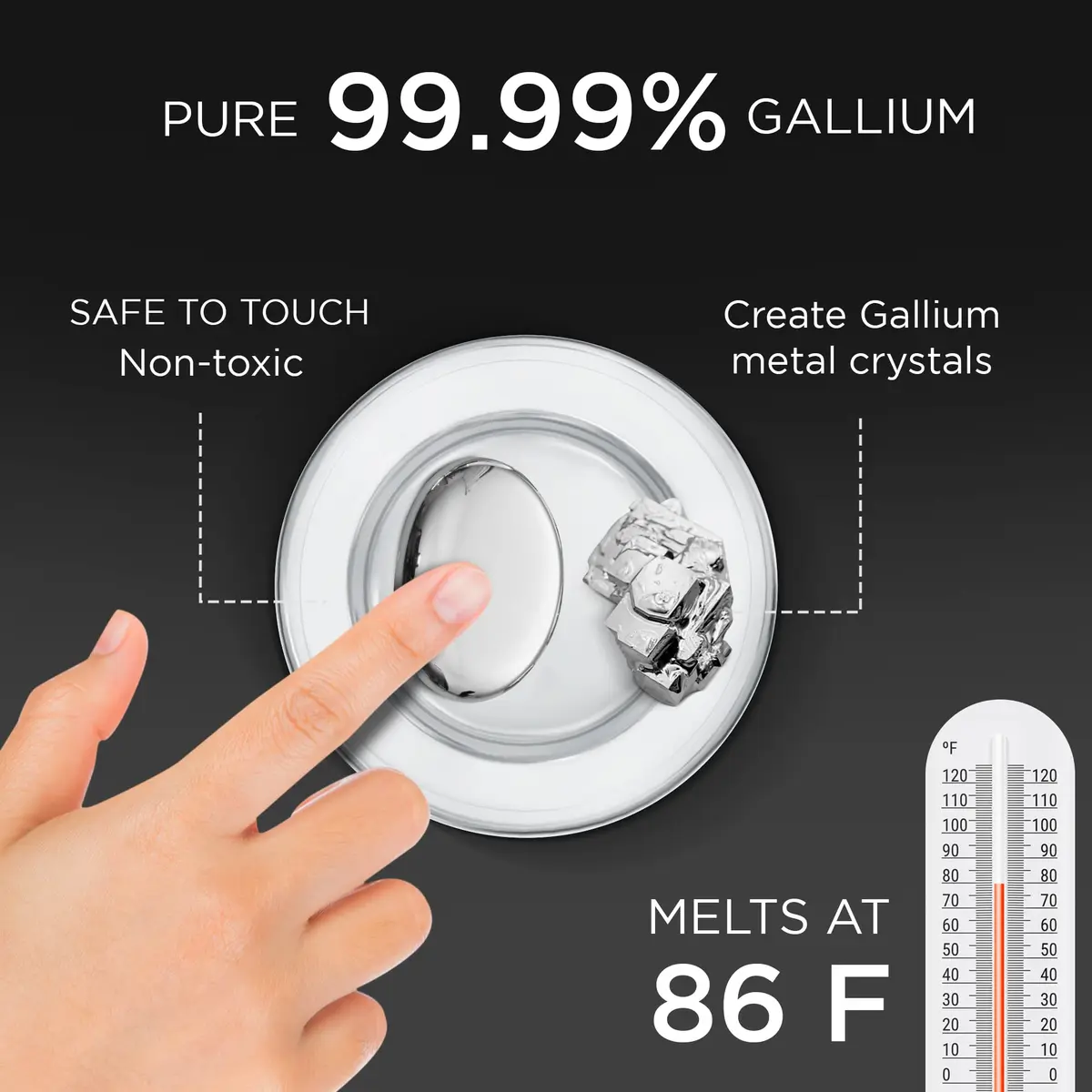 Gallant Metals 99.99% Pure Gallium Metal 50 Grams (1.76 oz) | Melts in Your Hand - view 3