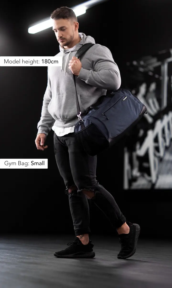 Fitgriff Gym Bag for Men & Women with Shoe & Wet Compartment | Compact Travel & Workout Duffle (Navy Blue, 19 x 10 x 10″) - view 5