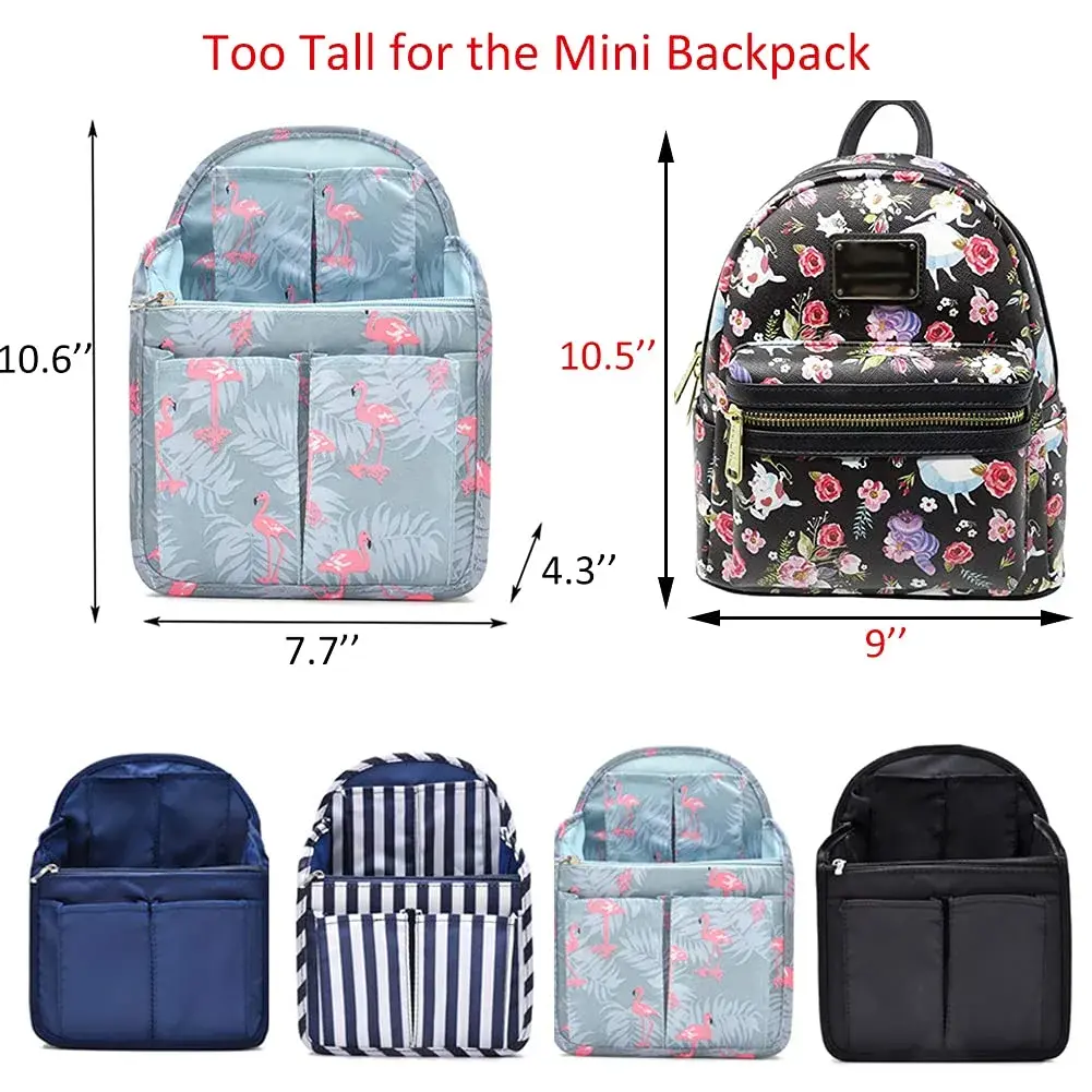 HOYOFO Mini Backpack Organizer Insert Black 19.5cm (7.7") x 11cm (4.3") x 27cm (10.6") | Waterproof Nylon Caddy for Small Backpacks - view 6