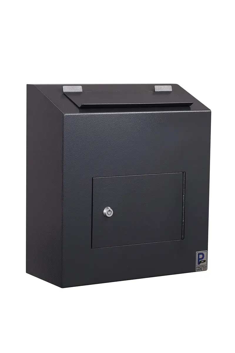 Protex Safe Co. Prescription Drugs Drop Box Black | Secure Medication & Cash Drop Solution - main product image