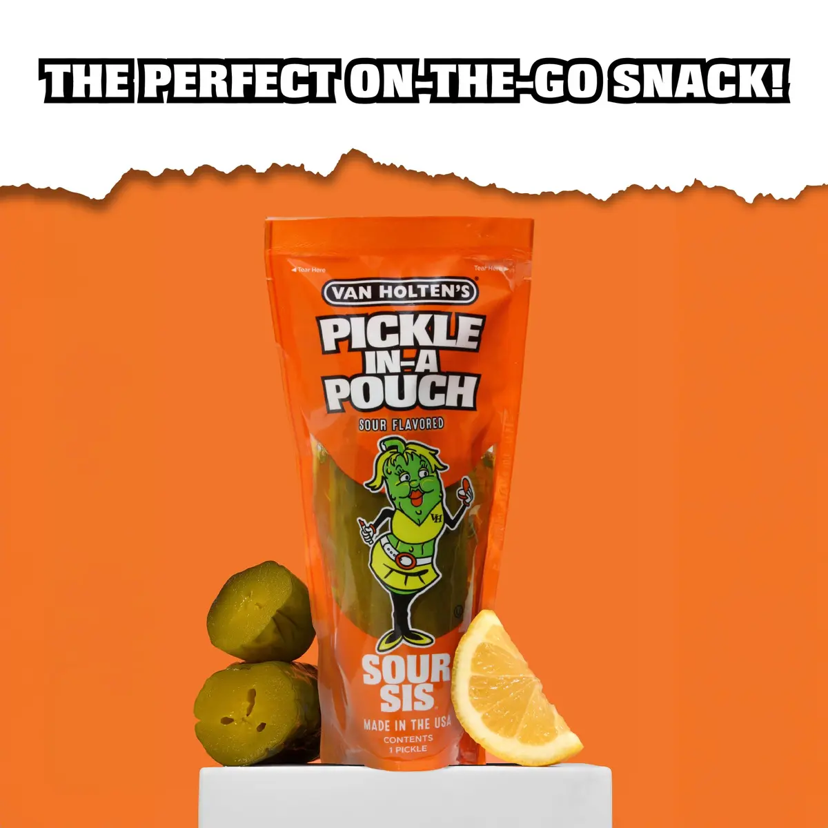 Van Holten's Sour Sis Pickle-In-A-Pouch 7oz (12 Pack) | Tangy Dill Snack on the Go - view 5
