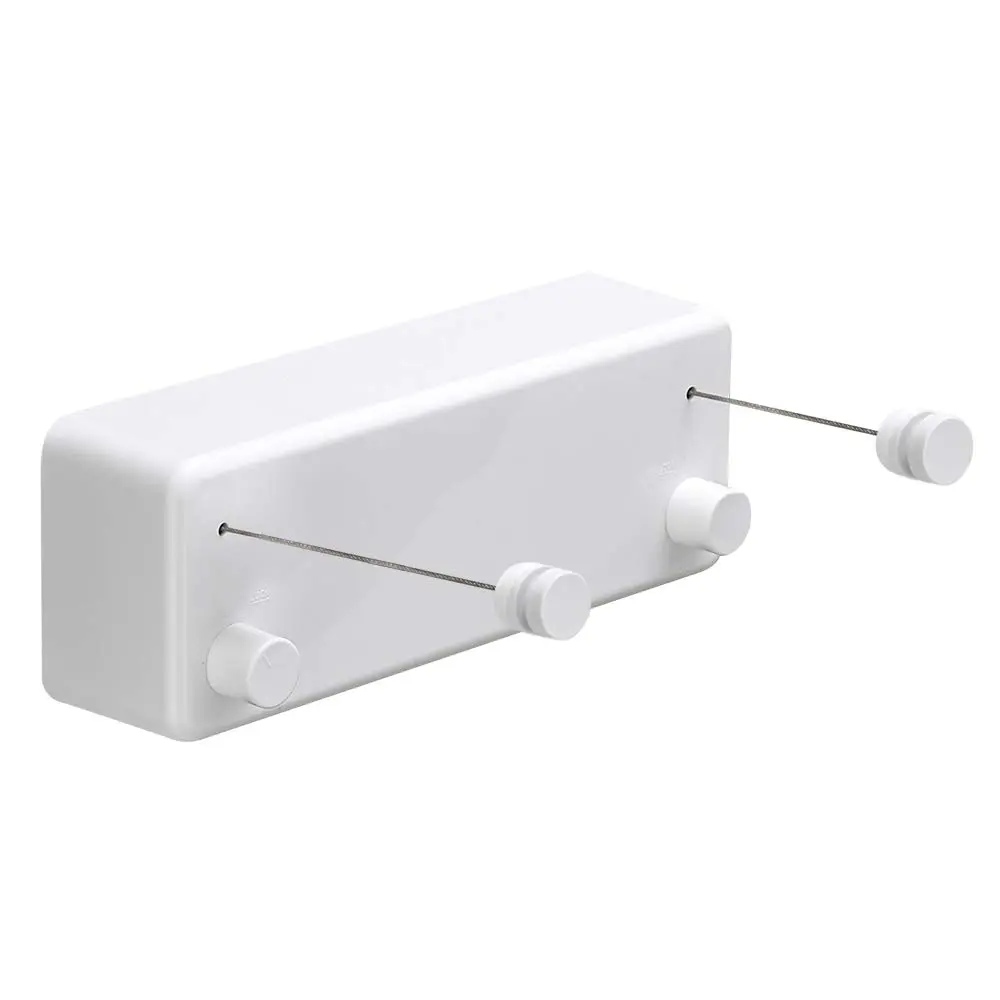 BESy Retractable Double Clothesline Indoor Washing Line 24.6cm (9.7") | Wall Mounted for Delicates & Towels - main product image