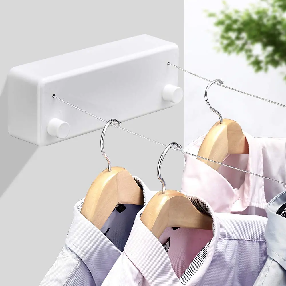 BESy Retractable Double Clothesline Indoor Washing Line 24.6cm (9.7") | Wall Mounted for Delicates & Towels - view 2