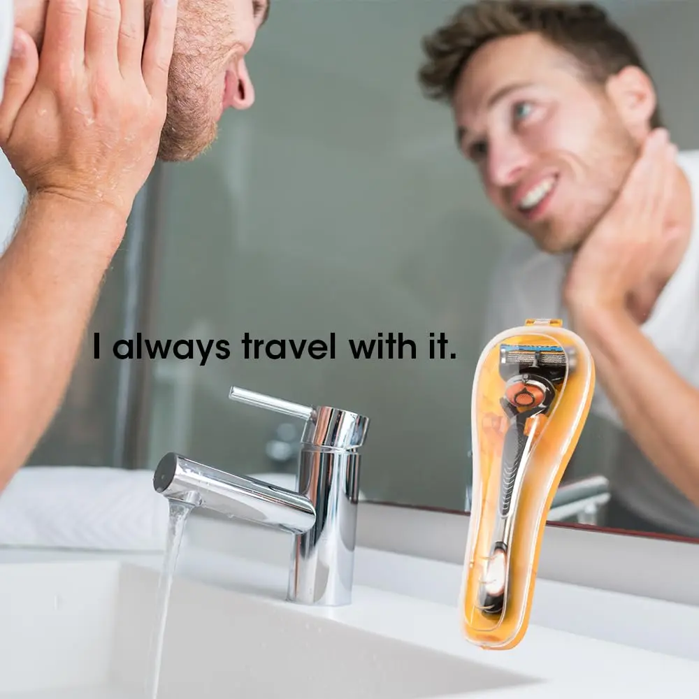 Nincha Manual Razor Travel Case Orange | Portable Plastic Razor Protector for Travel - view 7