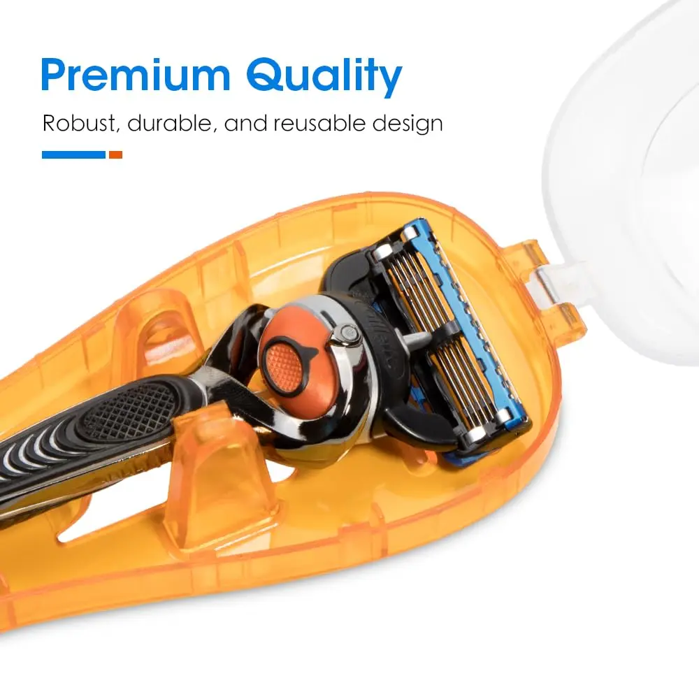 Nincha Manual Razor Travel Case Orange | Portable Plastic Razor Protector for Travel - view 2