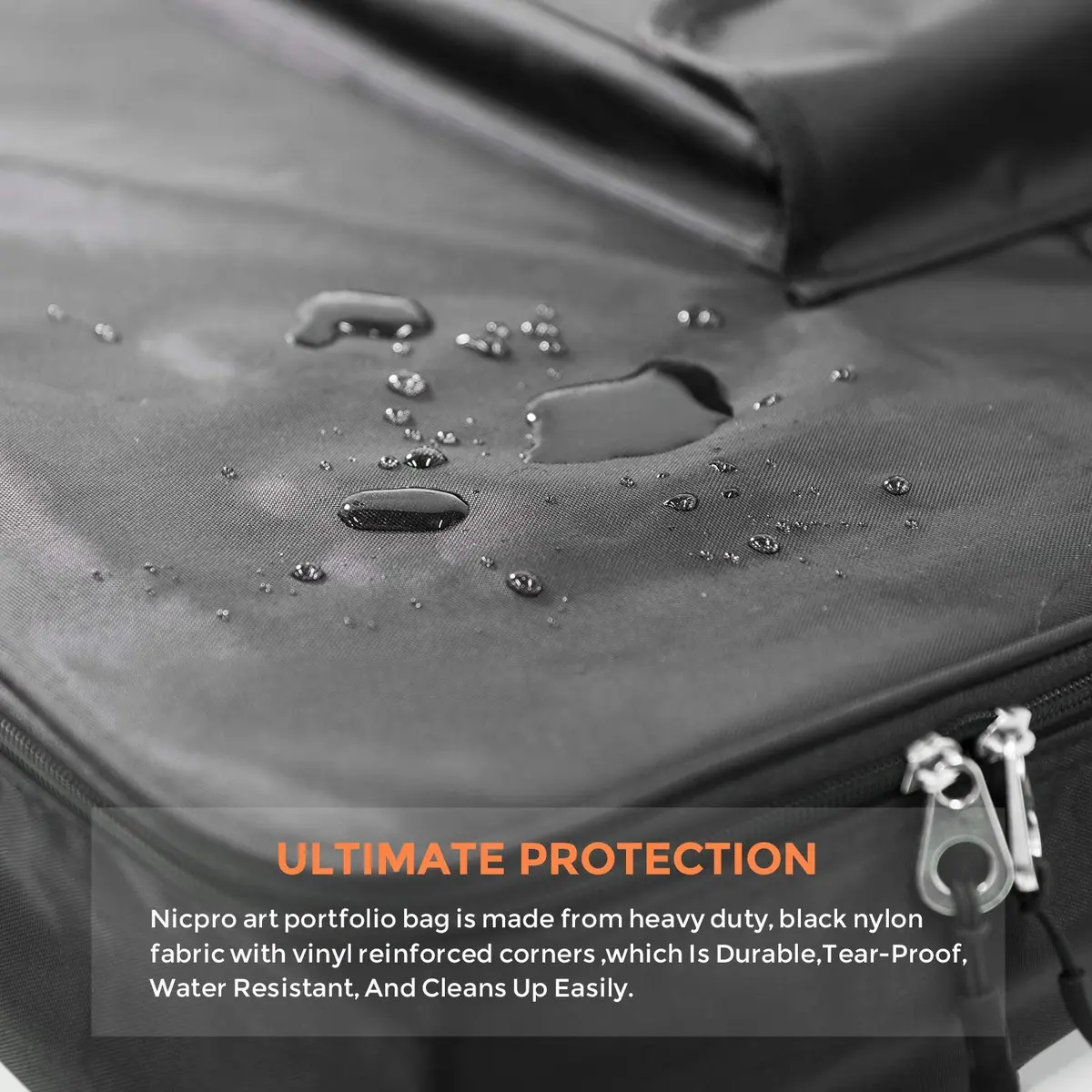 Nicpro Art Portfolio Bag 24 x 36 in (61 x 91 cm) | Waterproof Nylon Artist Carrying Case with Shoulder Strap - view 6