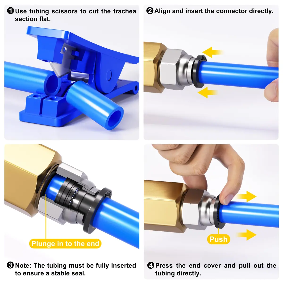 TAILONZ 1/4" Tube OD x 1/8" MNPT Straight Push to Connect Fitting 10Pcs | Copper & Plastic, Water & Air Compatible - view 5