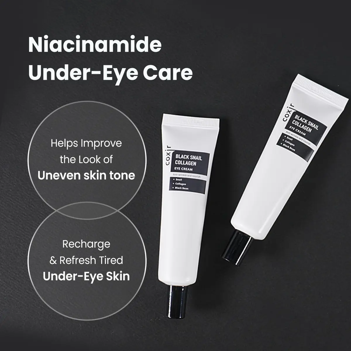 coxir Black Snail Collagen Eye Cream, Niacinamide, 30ml | Deep Hydration & Brightening for All Skin Types - view 5