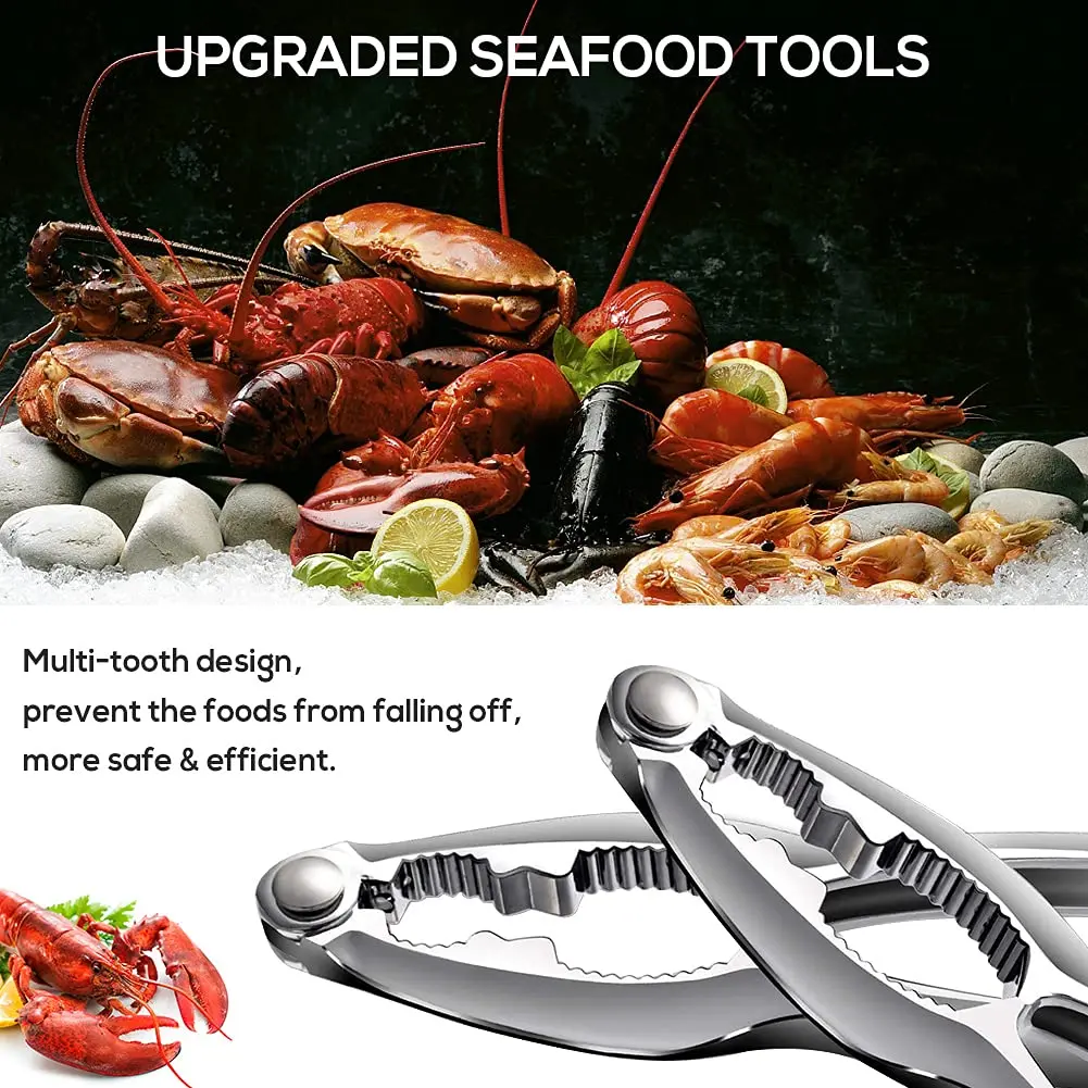 KXCOFTXI Crab Leg Crackers and Tools Set (6-Piece, Black) | Premium Seafood Utensils for King Crab & Lobster - view 3
