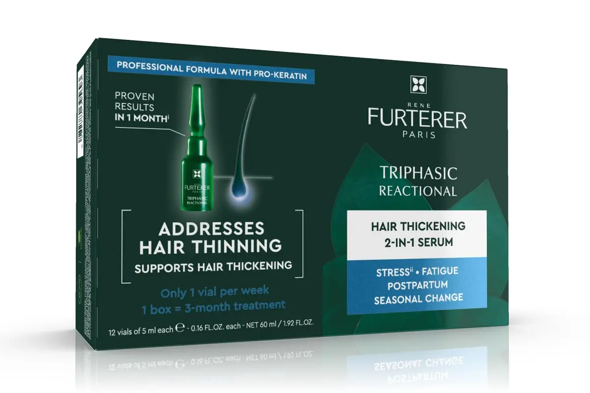 René Furterer Triphasic Reactional Hair Thickening Serum, 1.92 Fl Oz | Supports Hair Vitality & Thinning - main product image