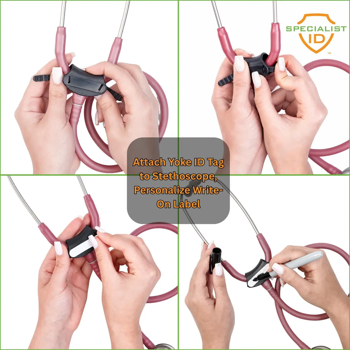Specialist ID Black 2 Pack Stethoscope ID Tag for Cardio Steth Sizes | Fits Littmann Cardiology III & IV - view 4