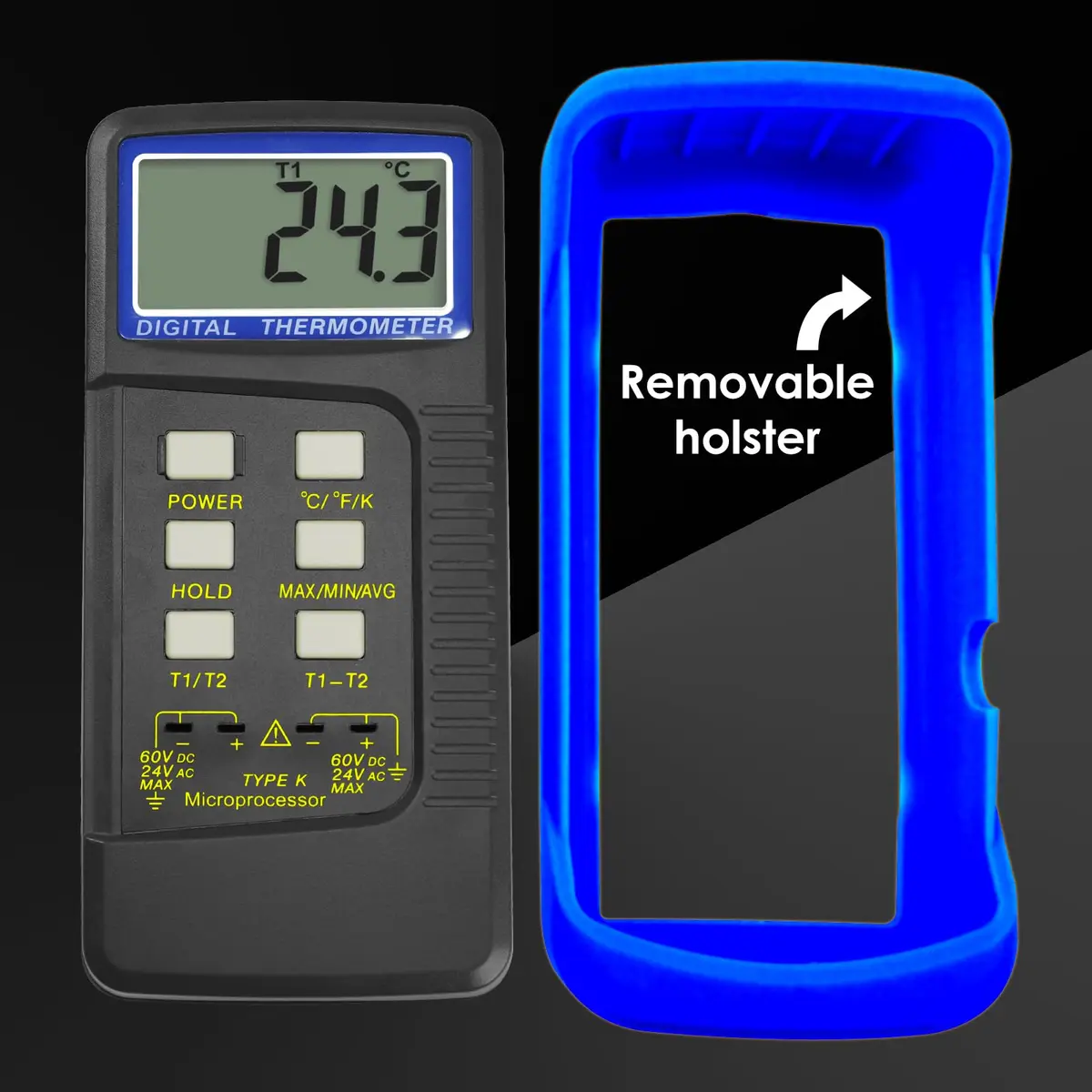 Gain Express Dual Channel K-Type Thermocouple Thermometer -50~1300°C (-58~2372°F) | HVAC Temperature Meter with 4 Probes - view 9