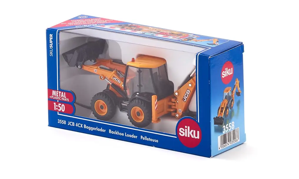 Siku JCB 4CX Backhoe Loader 1:50 Scale Metal/Plastic Yellow | Functional Diecast Toy for Collectors and Kids - view 7