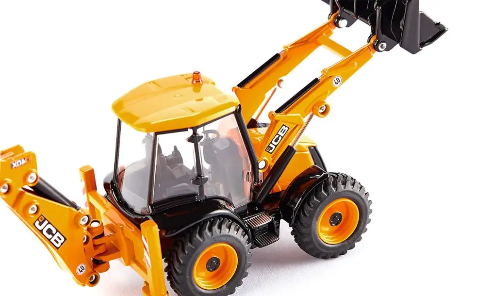 Siku JCB 4CX Backhoe Loader 1:50 Scale Metal/Plastic Yellow | Functional Diecast Toy for Collectors and Kids - view 2