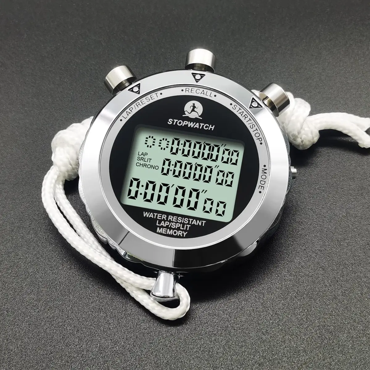 Rolilink Digital Stopwatch Timer 0.01s, Metal 10 Lap Memory, Large Display, Alarm for Sports & Marathon - view 7