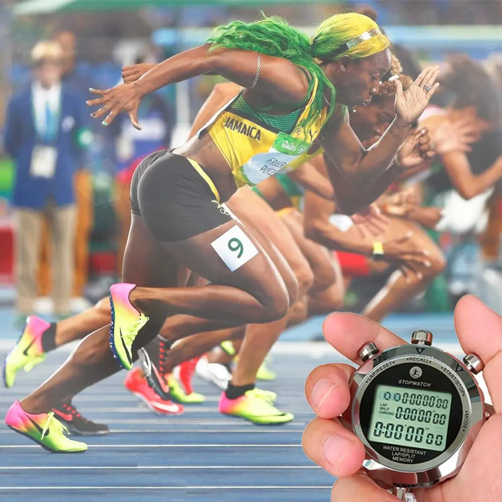 Rolilink Digital Stopwatch Timer 0.01s, Metal 10 Lap Memory, Large Display, Alarm for Sports & Marathon - view 8