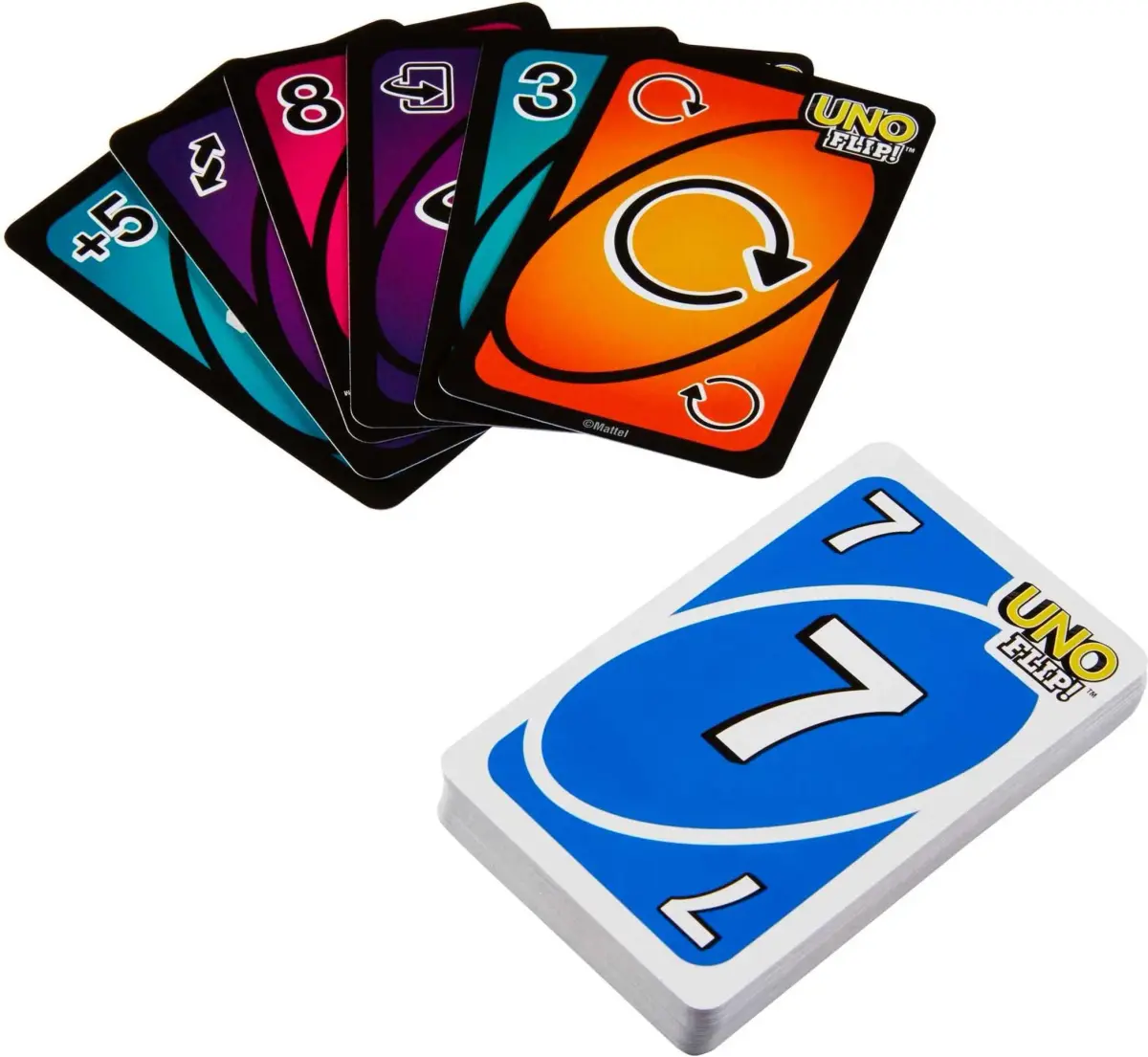Mattel Games UNO FLIP! Card Game with Storage Tin | Color Blind Accessible Deck for Kids & Adults (112 Cards) - view 5