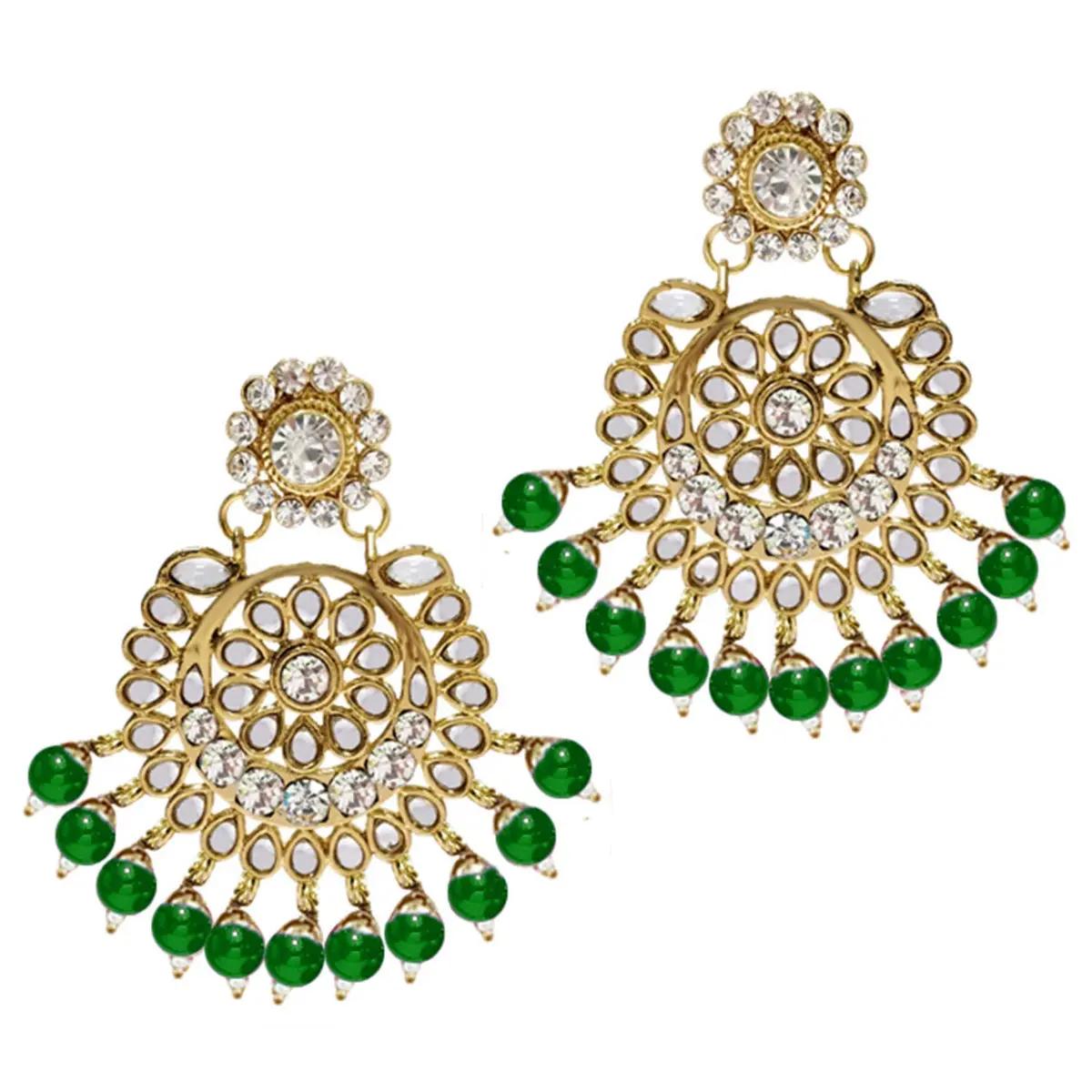 I Jewels Gold Plated Kundan Necklace Set Jewelry for Women with Earrings & Maang Tikka | 5-Piece Set - view 5