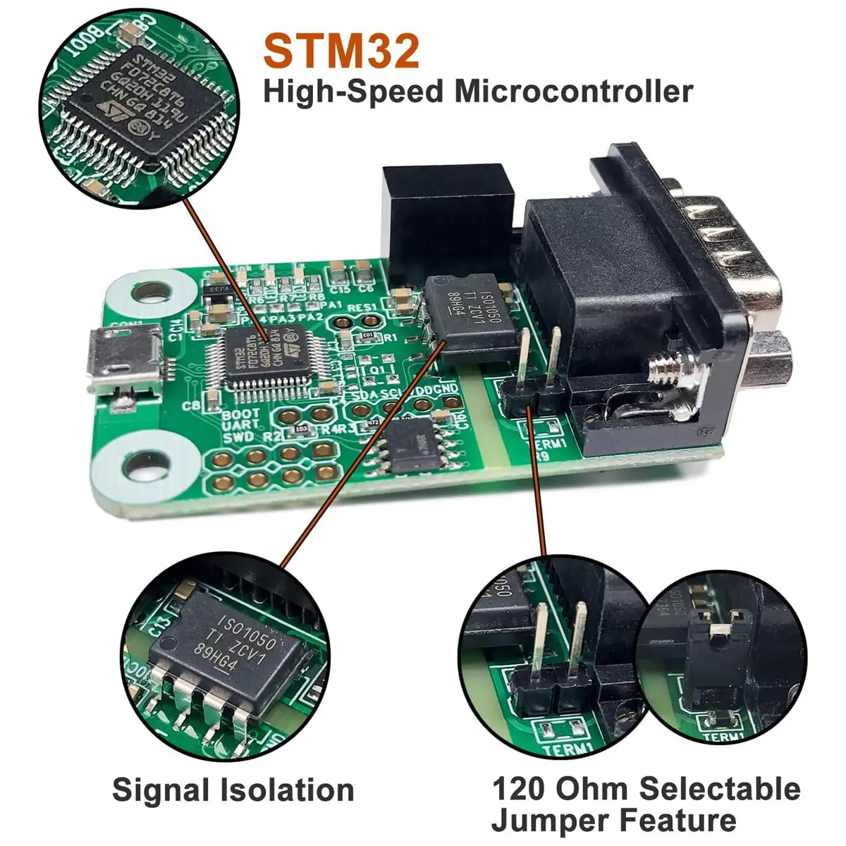innomaker USB CAN Converter Module for Raspberry Pi, Jetson Nano, Tinker Board & PCs | Plug & Play CAN Bus Analyzer - view 2