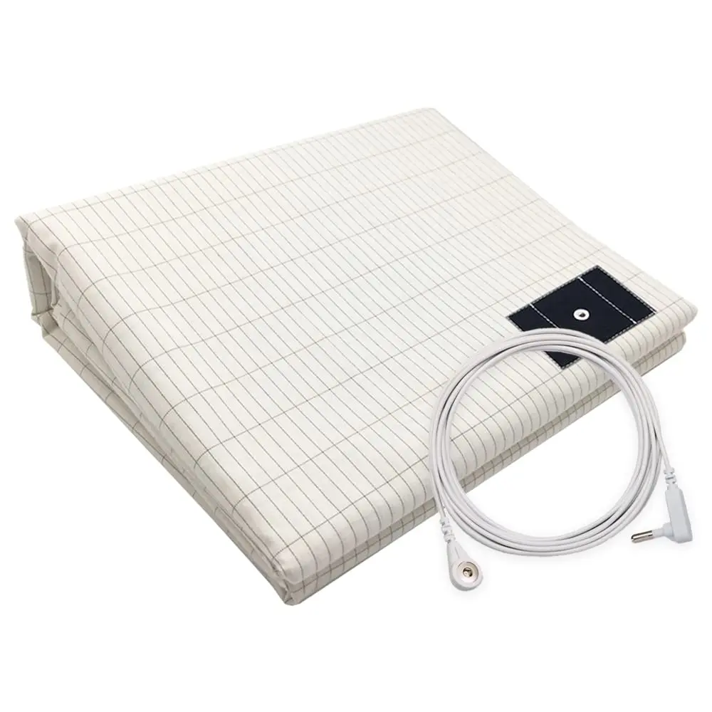 saldalavl Silver Fiber Flat Sheet 69cm x 132cm (27x52 Inch) | Organic Cotton Earthing Mat for Better Sleep - main product image