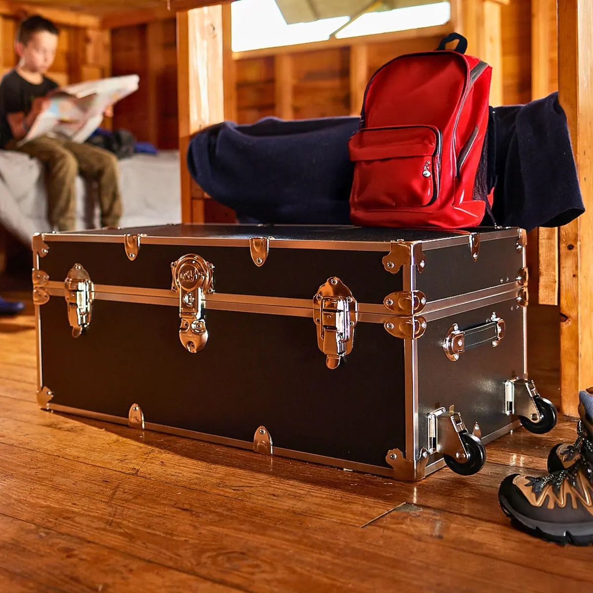 Rhino Classic XL Storage Trunk with Wheels | Heavy-Duty Footlocker for Camp & Dorm - view 5