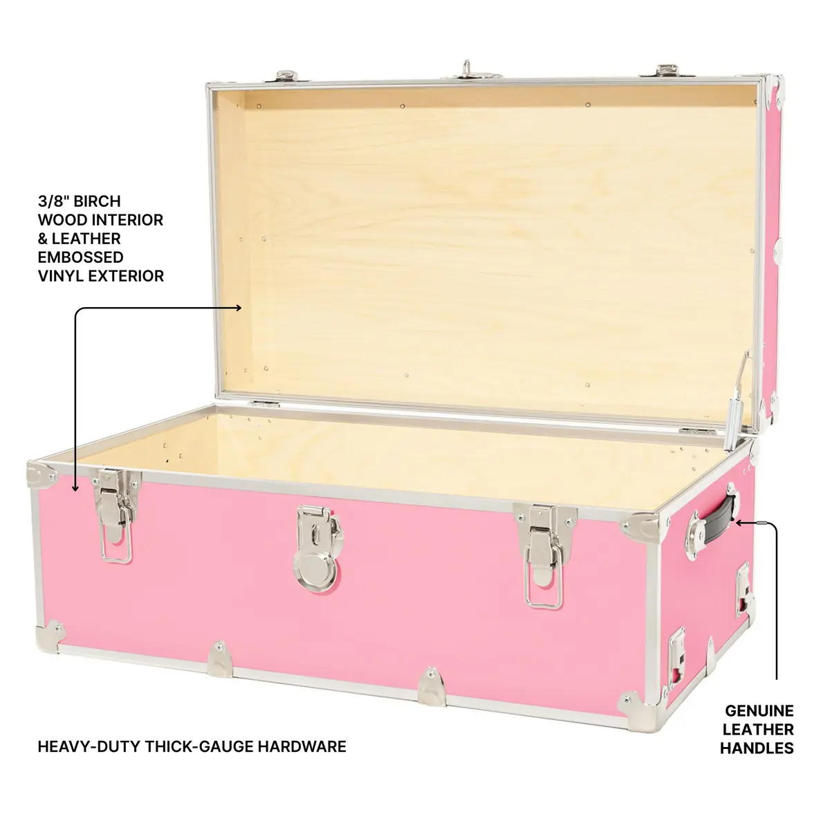 Rhino Classic XL Storage Trunk with Wheels | Heavy-Duty Footlocker for Camp & Dorm - view 3