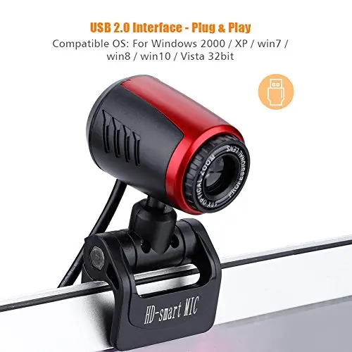 Zerone USB Webcam 640x480 | Built-in Microphone & 360° Rotation Support for Laptop & PC - view 12