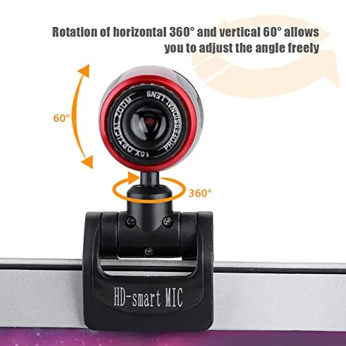 Zerone USB Webcam 640x480 | Built-in Microphone & 360° Rotation Support for Laptop & PC - view 8