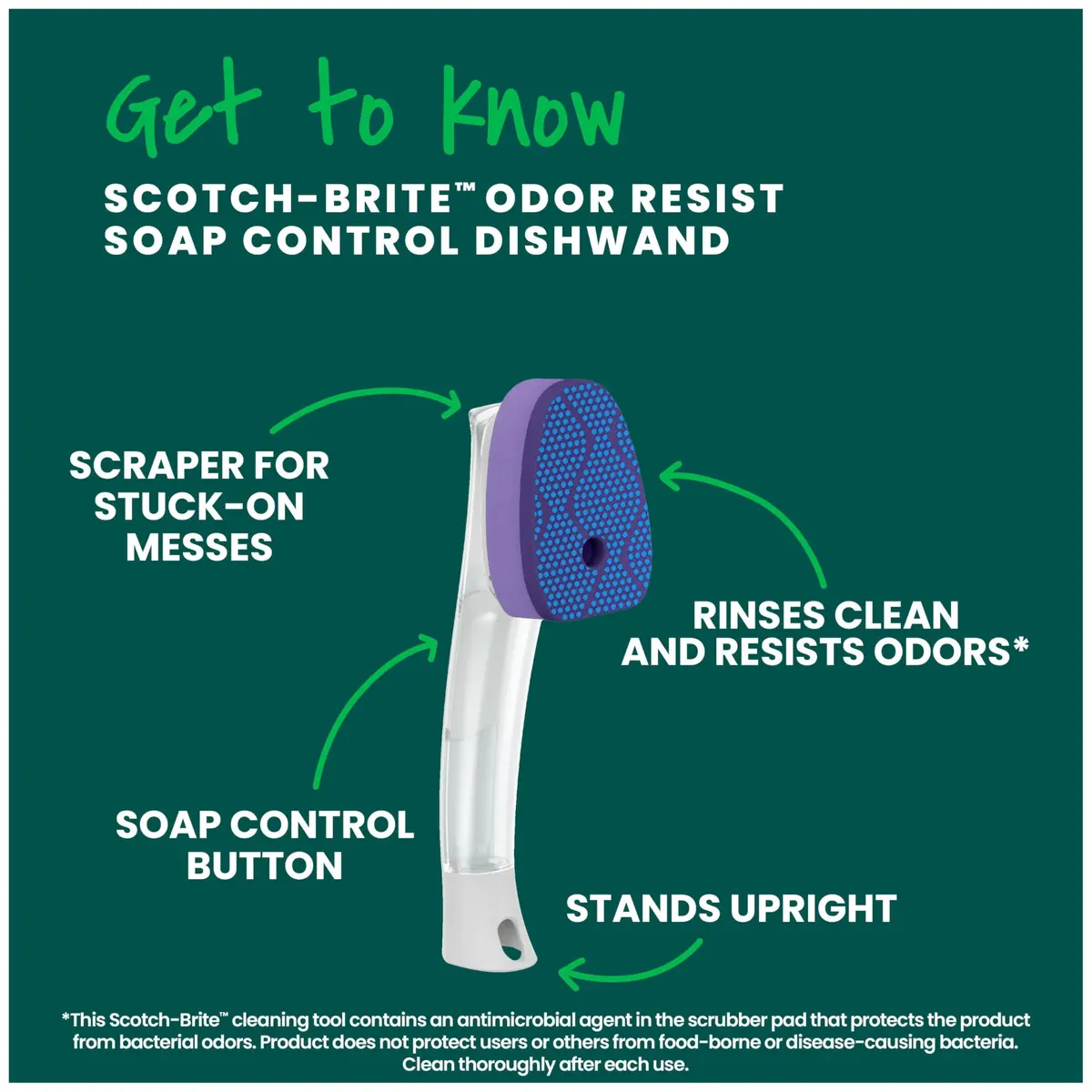 Scotch-Brite Non-Scratch Advanced Soap Control Dishwand Blue | 212 g (0.47 lb) - view 3