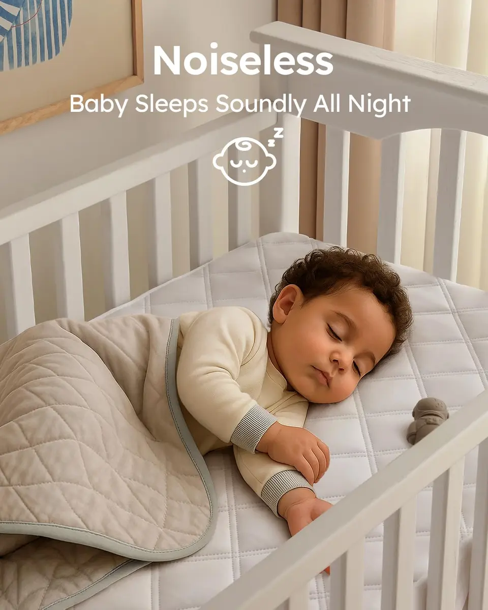 Yoofoss Waterproof Crib Mattress Protector Quilted Sheets Fitted 52''x28'' | Soft, Waterproof & OEKO-TEX Certified - view 5