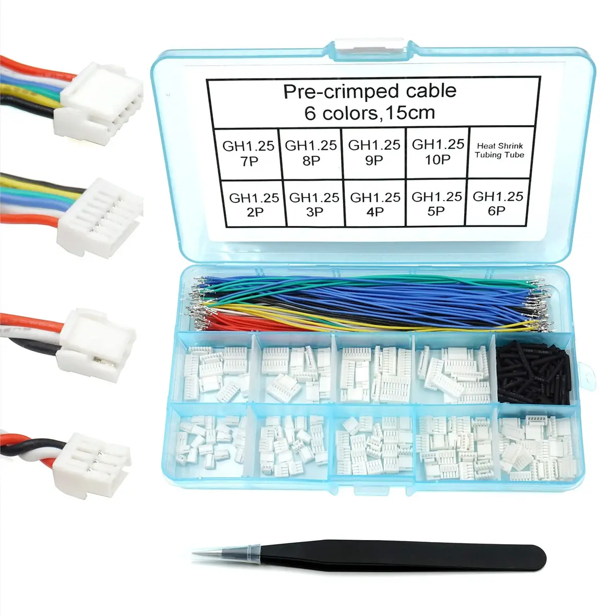 elechawk GH1.25 Connectors & Silicone Cables 15cm | Compatible with Pixhawk & Flight Controllers - main product image