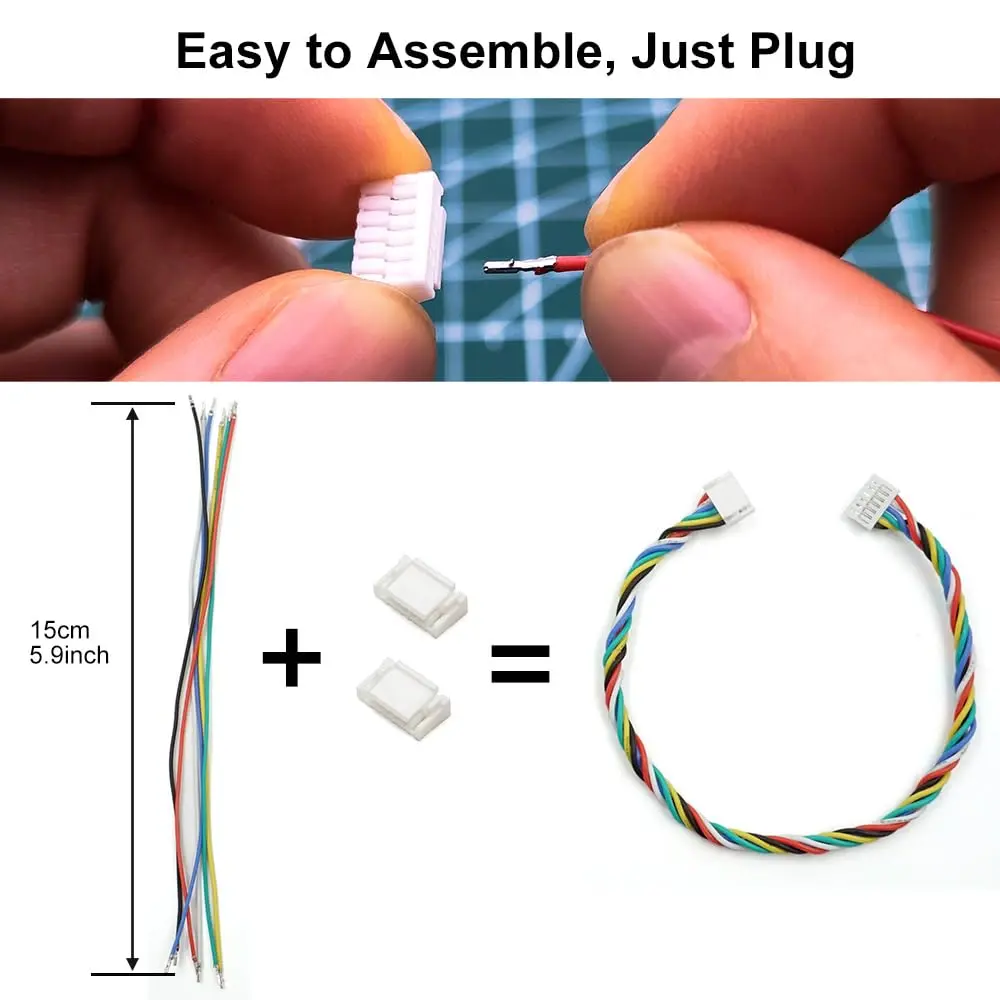elechawk GH1.25 Connectors & Silicone Cables 15cm | Compatible with Pixhawk & Flight Controllers - view 3