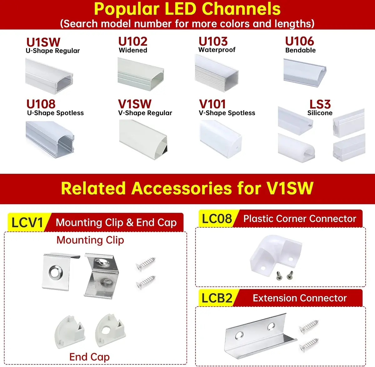 Muzata 8Pack White Plastic Corner Connector for V1SW LED Channel LC08 | Seamless 90° Corner Fit - view 5