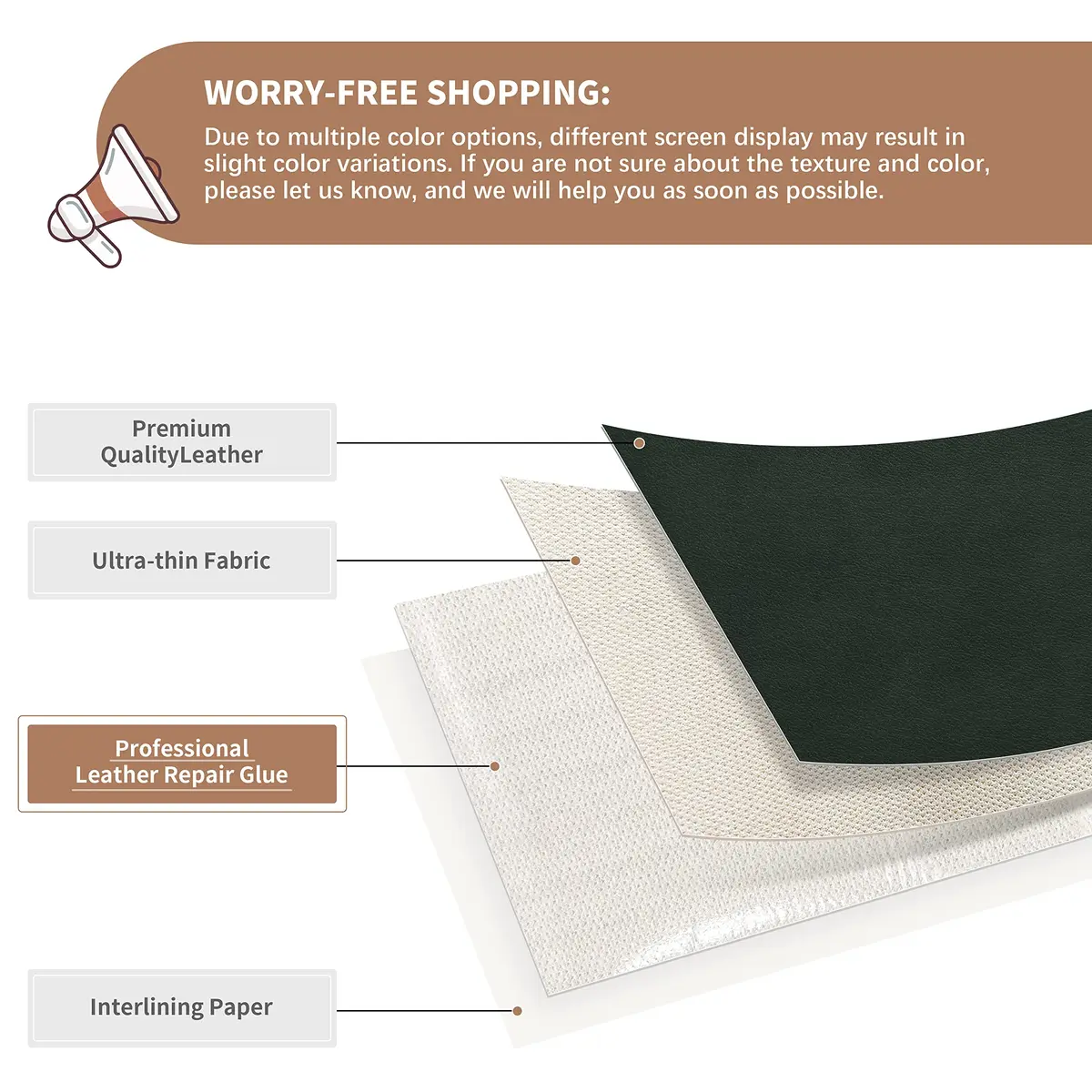 ONine Leather Repair Patch 8x11 Inch Green | Self-Adhesive Leather Fix for Sofas & Car Seats - view 2