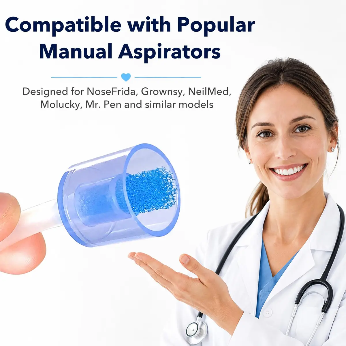 CHUBBIEE Baby Nasal Aspirator Filters Compatible with NoseFrida, 120 Count (Pack of 1) - view 2