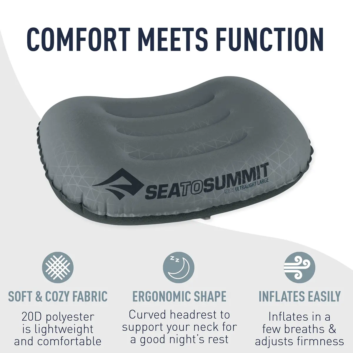 Sea to Summit Aeros Ultralight Inflatable Pillow, Large, Sea Foam | Compact, Supportive & Lightweight for Camping - view 5
