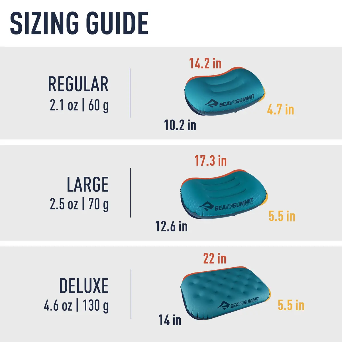 Sea to Summit Aeros Ultralight Inflatable Pillow, Large, Sea Foam | Compact, Supportive & Lightweight for Camping - view 7