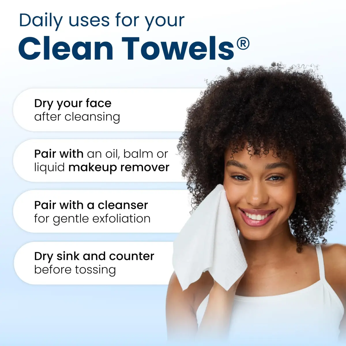 Clean Skin Club Clean Towels XL® Disposable Face Towels 50 Count (1.5 lb) | USDA Biobased & Dermatologist Approved - view 9
