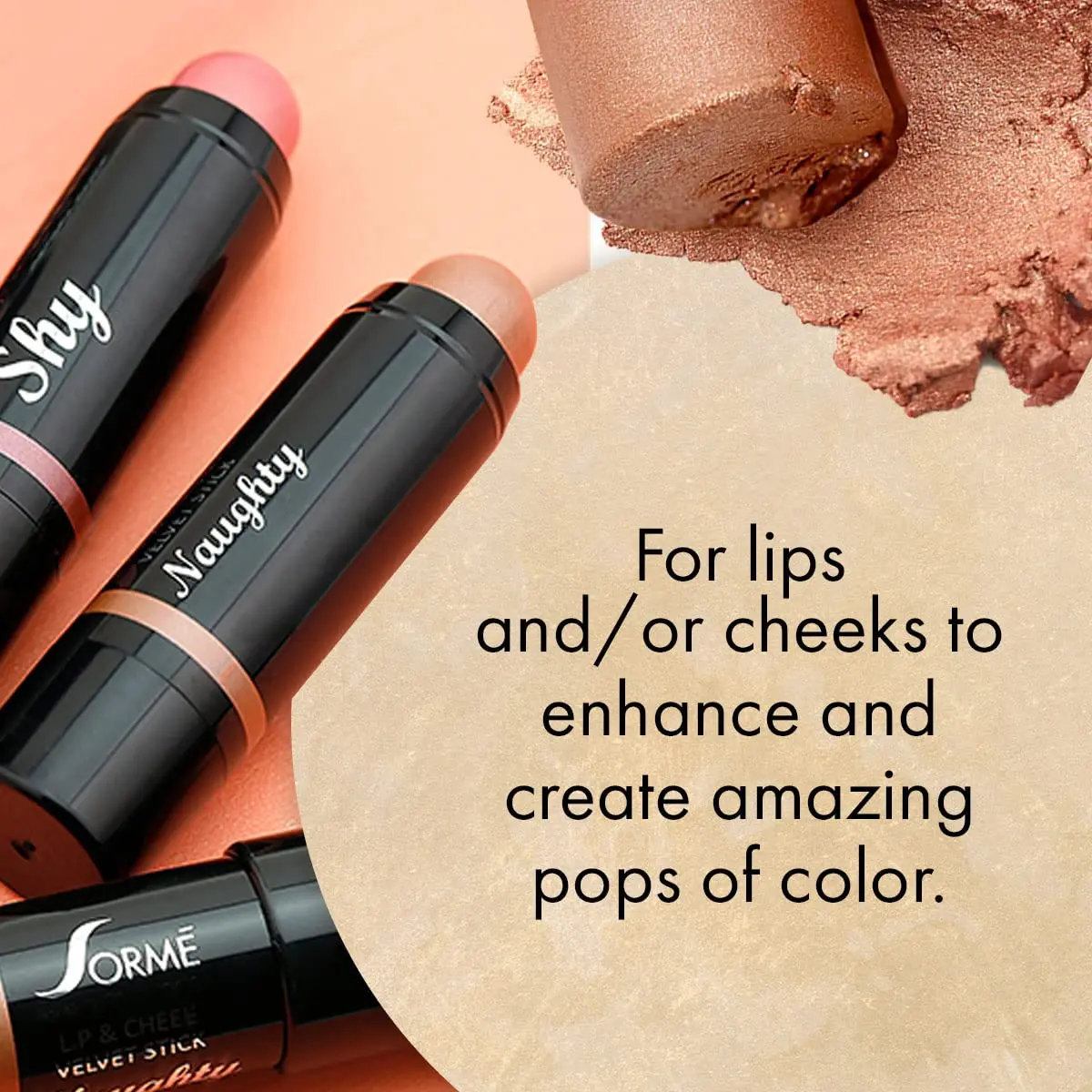 SORMÉ Lip & Cheek Velvet Stick 0.2 Oz | Lightweight, Blendable, Natural Finish - view 4