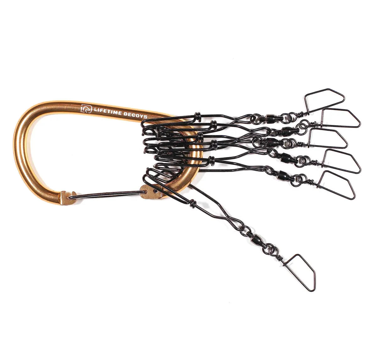 Lifetime Decoys Jerk Rig Mainline Decoy Drops – Stainless Steel Swivel Clip Drops with 5" Carabiner for Motion Decoys | Durable Hunting Accessory - main product image